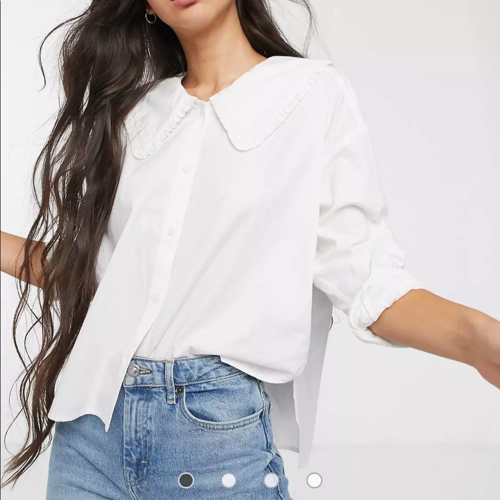 ASOS Monki oversized blouse oversized collar white